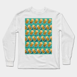 Cute Emoji Beer Pattern Long Sleeve T-Shirt